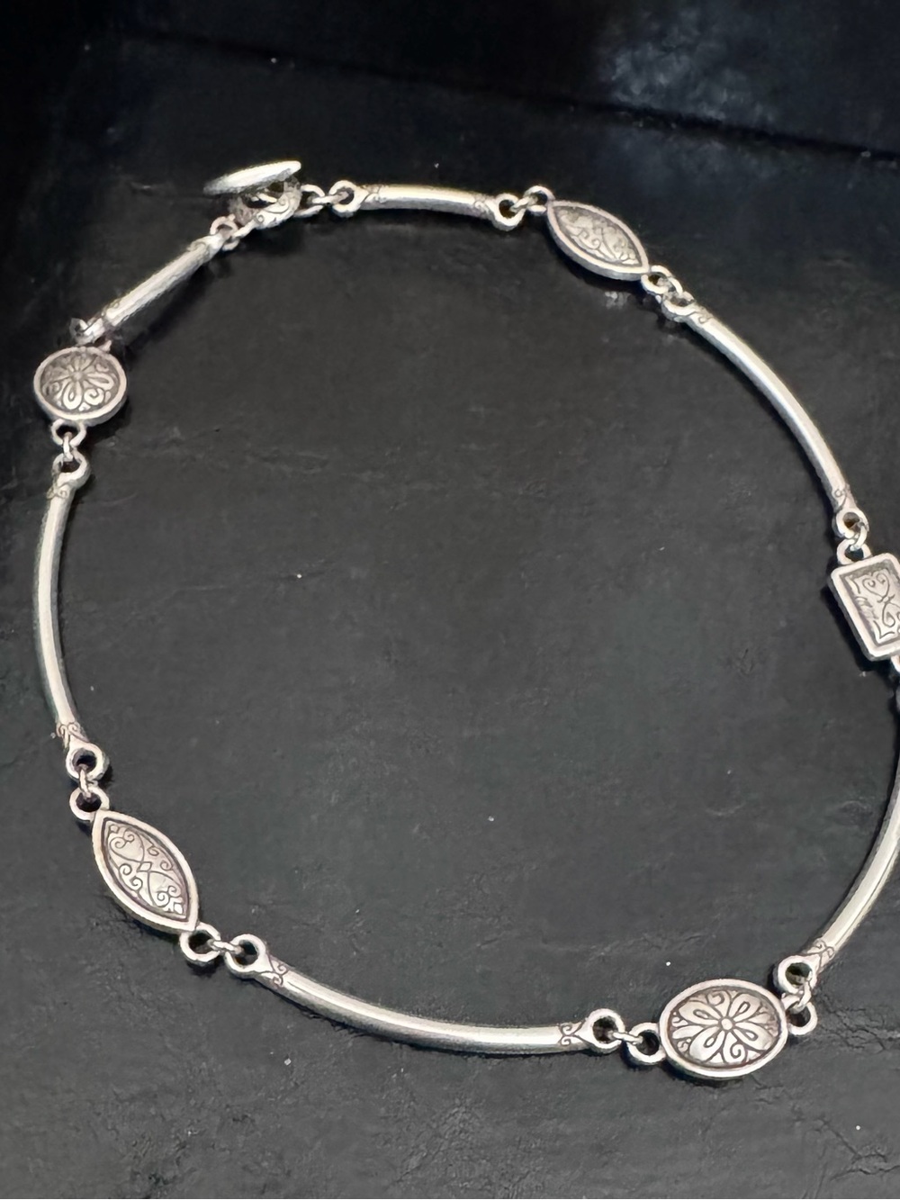 Brighton Sundance Necklace with Etched Medallion Stations -retired